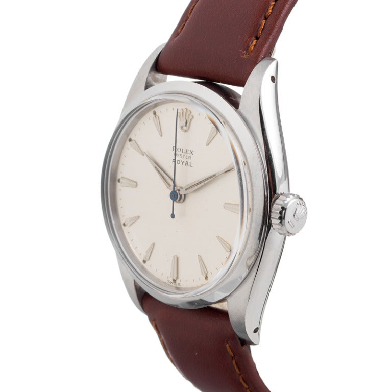 Rolex founder Hans Wilsdorf was born in the UK. This unusual Rolex Oyster Royal is likely a throwback to his British heritage. Similar to those watches bearing tiles such as 