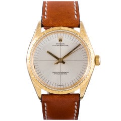 Rolex Yellow Gold Zephyr Wristwatch with Sniper Dial and Florentine Finish