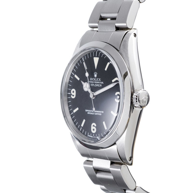 Rolex Stainless Steel "Hacking" Explorer Wristwatch Ref 1016 circa 1970s