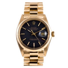 Vintage Rolex Yellow Gold Datejust Wristwatch Ref 1601 circa 1970s