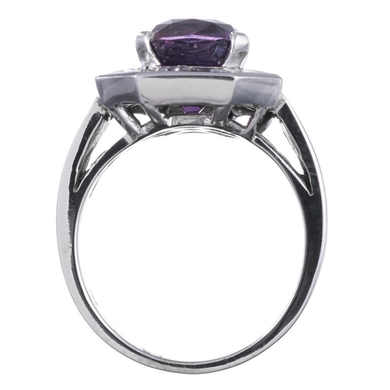 Mixed Cut 6.12 Carat Pink Purple Sapphire Diamond Ring