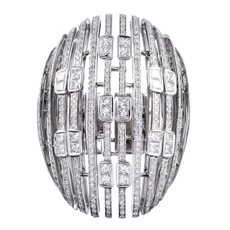 Large "Gentle Giant Dome" Flex Ring with Diamonds