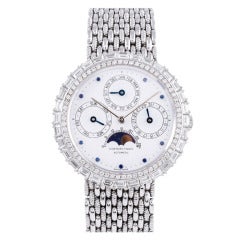 Vintage Audemars Piguet White Gold and Diamond Perpetual Calendar Wristwatch