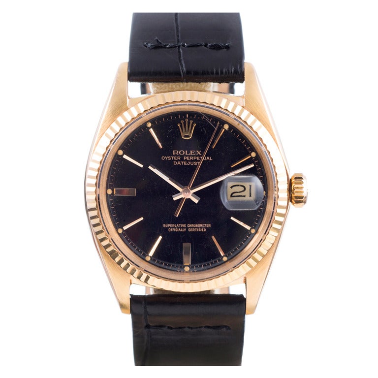 Rolex Pink Gold Datejust Wristwatch "Stella" Ref 1601 circa 1966