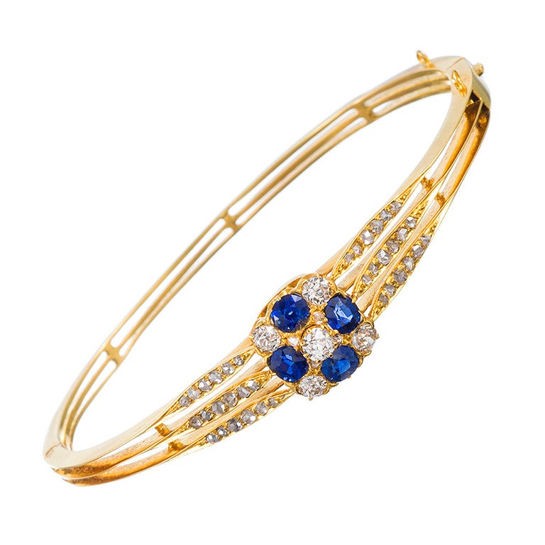 Victorian Sapphire 
Diamond Bangle Bracelet