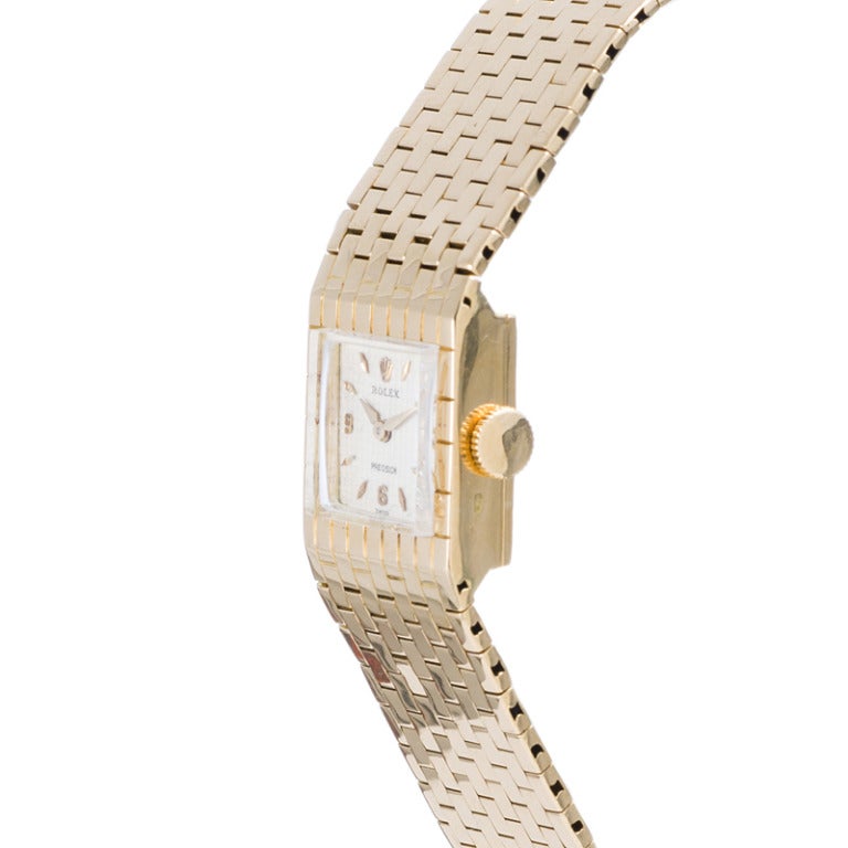 Rolex Lady's Rare Yellow Gold Buckle Bracelet Watch circa 1956 In Excellent Condition In Carmel-by-the-Sea, CA