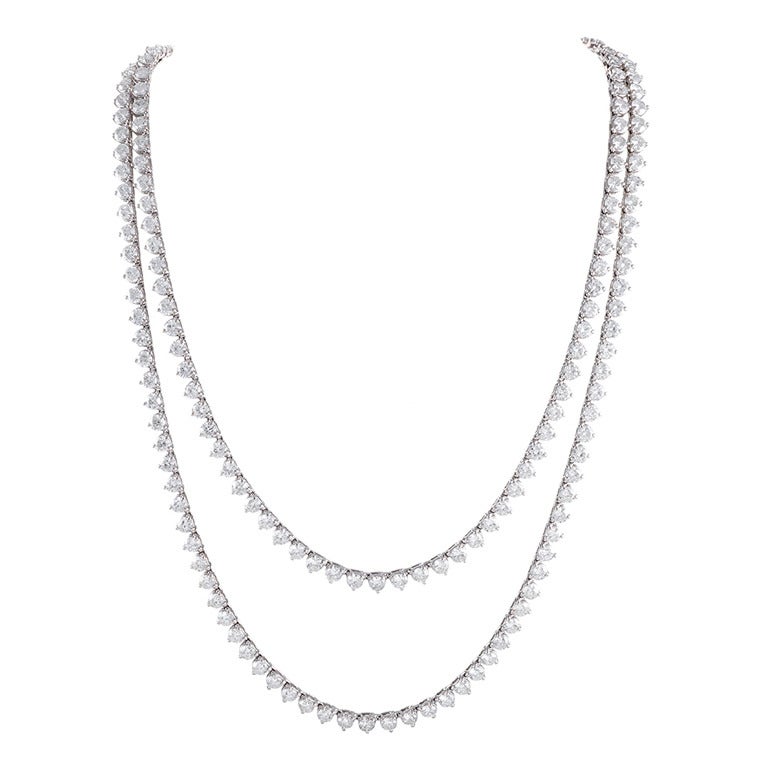 Brilliant Diamonds form a 34 Inch Strand of 30.70 Carats