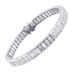 Baguette Diamond Platinum Line Bracelet