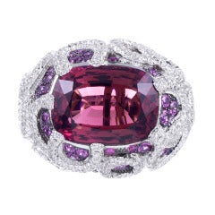 SALAVETTI Pink Tourmaline Pink Sapphire Diamond RIng
