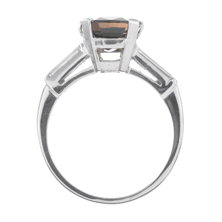 Women's Alexandrite Ring with Baguette Diamonds