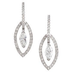 Modern Bridal Marquise Diamond Earrings 8