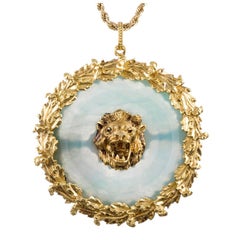 Buccellati Large Jade Medallion with Lion Motif