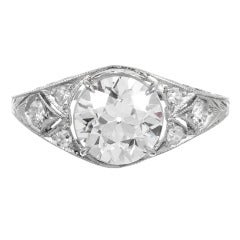 Art Deco G/Vs1 1.85ct Diamond Platinum Ring