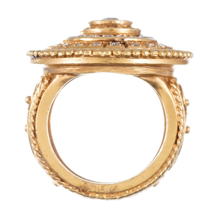Women's High Carat Gold and Diamond Byzantine Ring