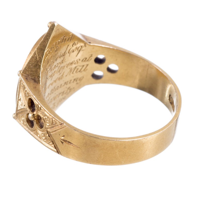 Victorian Yellow Gold Signet Ring, Dated 1877