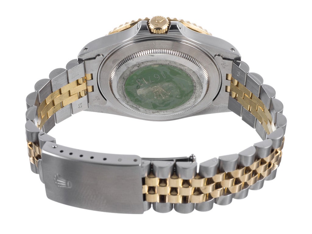 Women's or Men's Rolex Rare Stainless Steel and Yellow Gold GMT-Master with Ruby 
