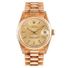 Rolex Yellow Gold Lady President Wristwatch with Original Patina circa 1990s