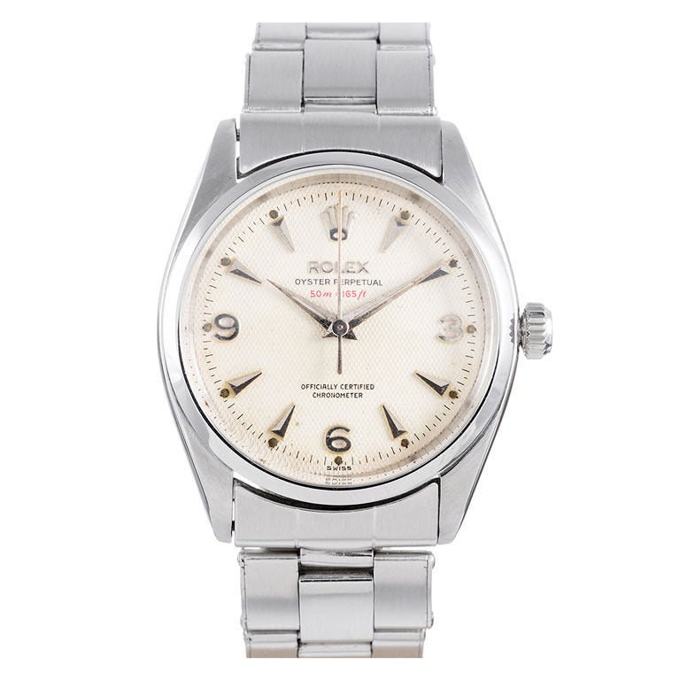 Rolex Stainless Steel Oyster Perpetual Wristwatch Ref 6564 circa 1950s