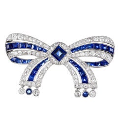 Cartier Important Early Art Deco Sapphire Diamond Bow Pin 5