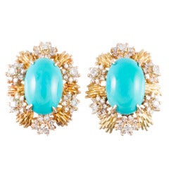 Tiffany & Co. Turquoise Earrings with Diamonds