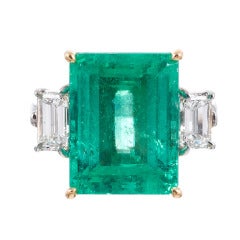 Aletto Bros. Emerald Diamond Three-Stone Ring 3