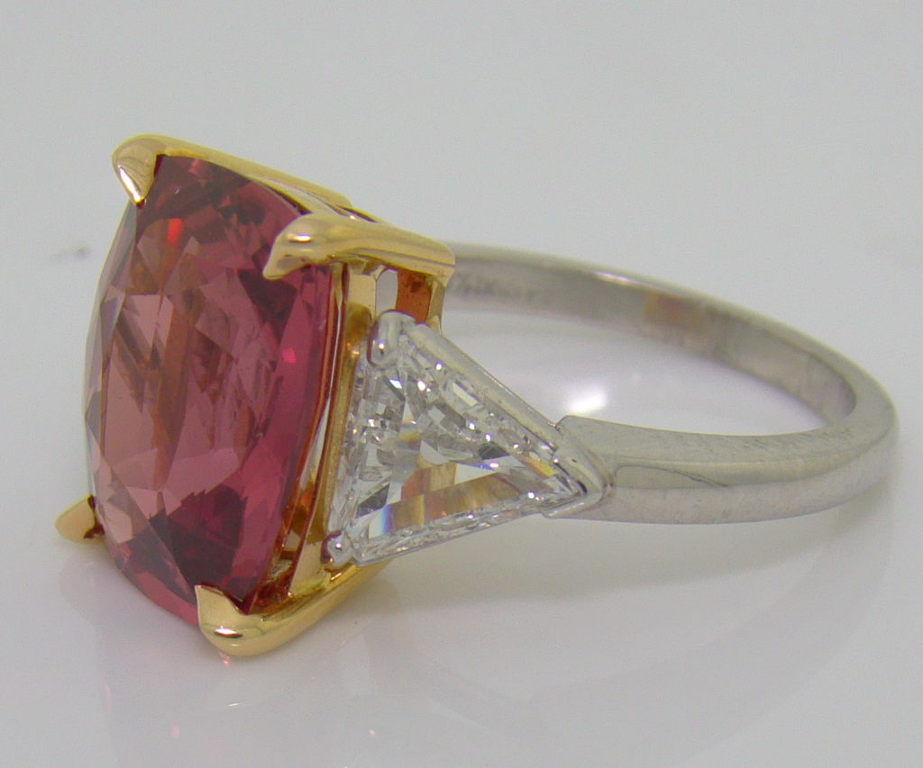 Women's Natural Padparadscha Sapphire & Diamond Ring
