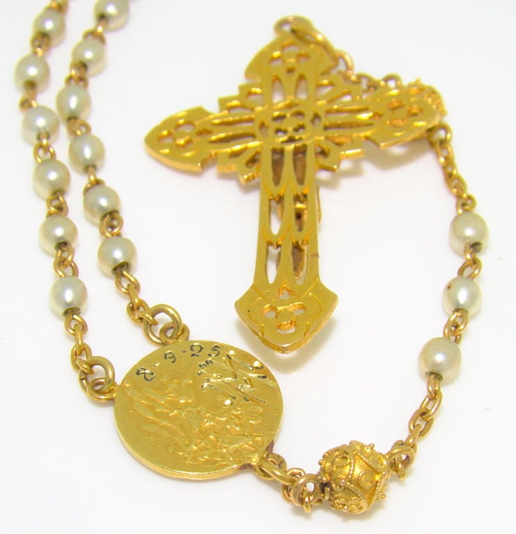 22k gold rosary necklace