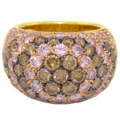 Luca Carati Pink Diamond & Brown Diamond Ring in 18K Yellow Gold