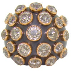 Fancy Cognac Old-European-Cut Diamond 
18K Oxidized Gold Ring
