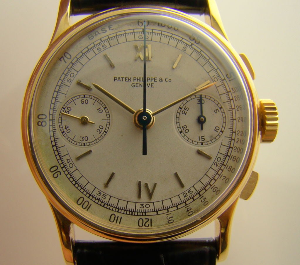 18K Rose-Gold Ref #130PP Patek Philippe Chronograph - service papers, circa 1940, 33.5mm case