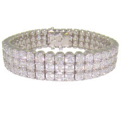 Platinum & Diamond Asscher Cut Diamond Handmade Bracelet
