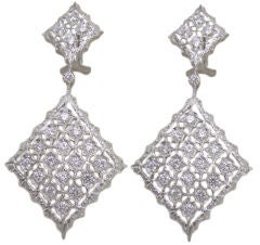 18 Karat White Gold & Diamond Earrings by Buccellati