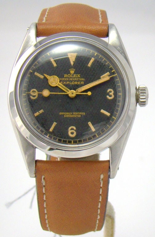 Stainless Steel 1st Explorer Honey Comb Dial By Rolex - Extremely Rare & Fine, Honey Comb Dial & Case Excellent Condition (Mint with Patina), 1st Explorer Model ever made circa 1953