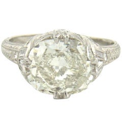 Antique Cushion-Cut Diamond & Platinum Art Deco Ring