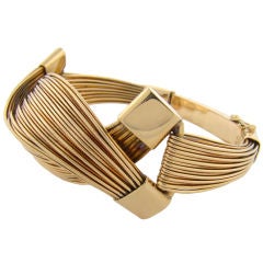 14K Yellow Gold 'Elephant Hair' Handmade Bracelet