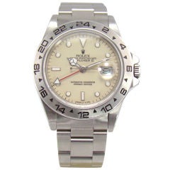 Cream Dial Stainless Steel Ref #16550 Explorer II by Rolex
