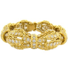 18K Yellow Gold & Diamond Bracelet by Hammerman Bros