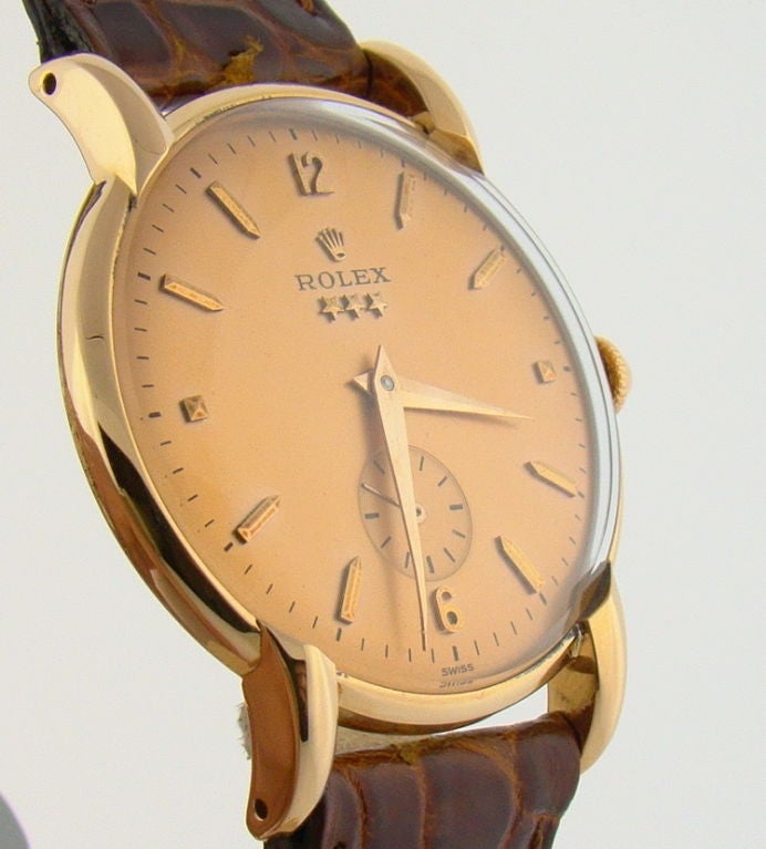 18K Rose Gold 1950's Extremely Rare 'Star Dial' by Rolex - Among most rare dials in existence! 'Star Dial,' Rare vintage 18K Rose Gold Rolex, circa 1950