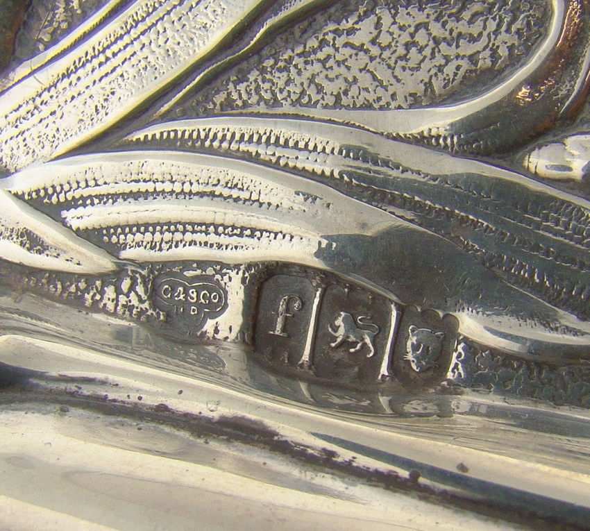 Edwardian Unique Enamel English Sterling Silver Tray dated 1901