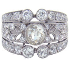 Antique Art Deco Platinum & Diamond Wedding Ring