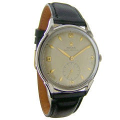 Oversized 1950's Stainless Steel Dress Watch by Rolex