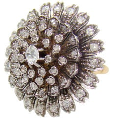 SIlver, Gold & Diamond French Handmade Combination Ring/Pendant
