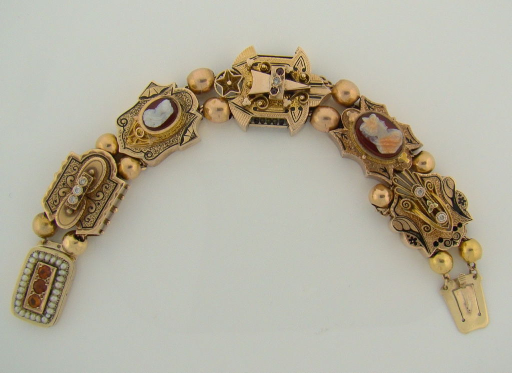 14k gold victorian slide bracelet