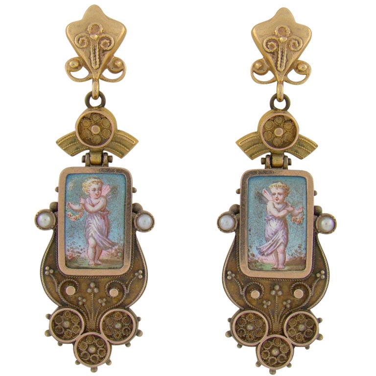 Neel, Chequered Hand Painted Earrings main image 1