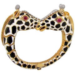 David Webb 1970's Giraffe Bracelet