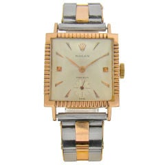 Vintage ROLEX 1940's 18K Rose Gold/Stainless Steel Wristwatch