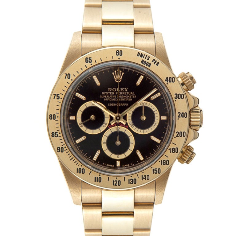 18K Yellow Gold Daytona by Rolex with Zenith movement: Rare model noted 
