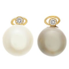 South Sea Pearl and Diamond earrings