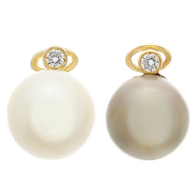 South Sea Pearl and Diamond earrings