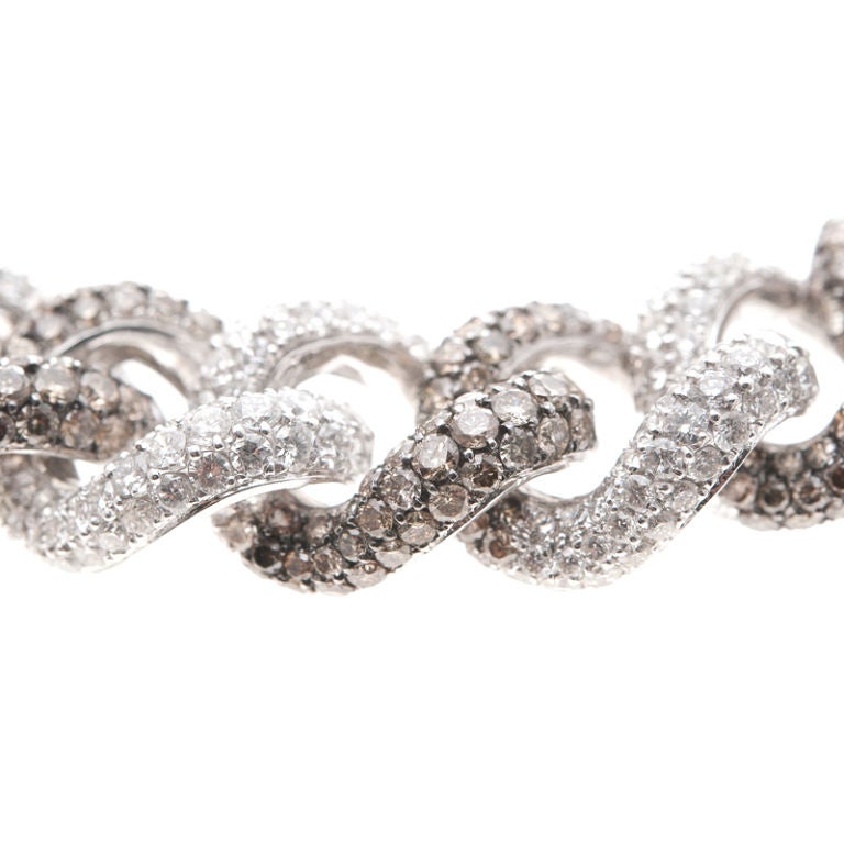 Women's SALAVETTI White Diamond & Cognac Diamond Bracelet